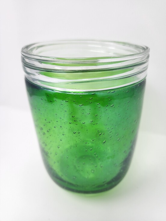 Other - Handblown Green Mason Jar Shaped Art Glass Vase
